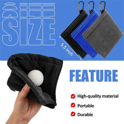 Golf Ball Cleaning Towel with Carabiner